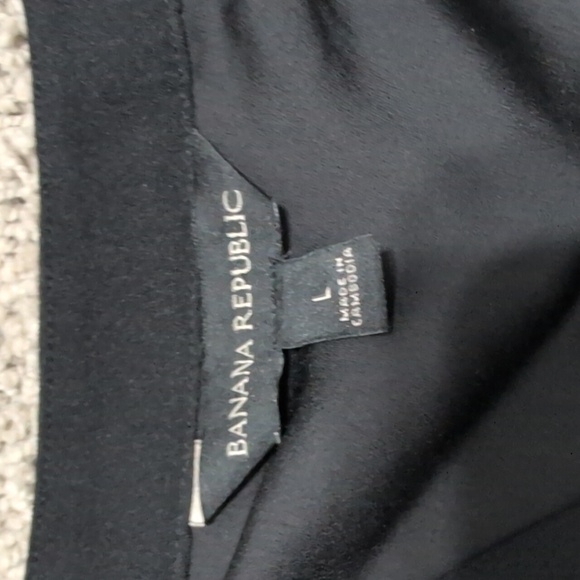 Banana Republic Black V-Neck Blouse Boxy Drapy Oversize Slouch Business Casual - Picture 7 of 9